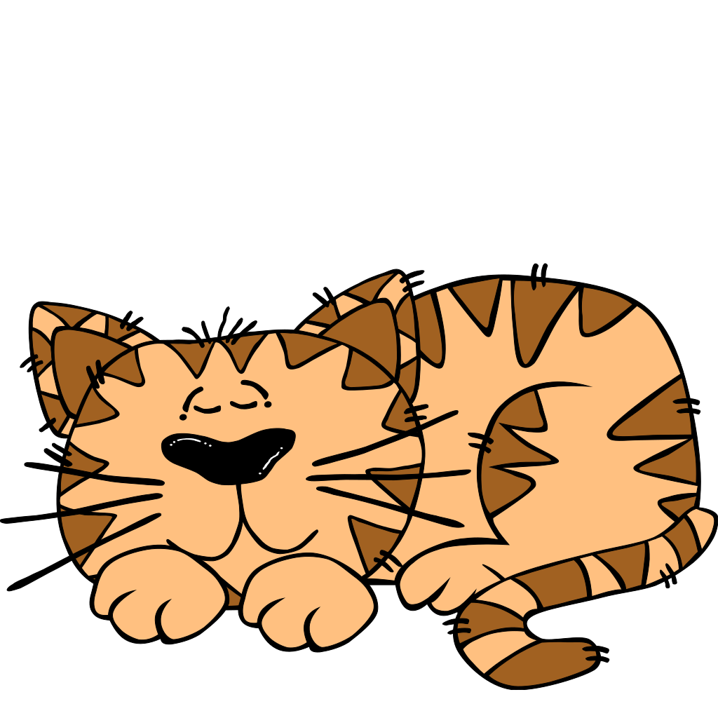 Sleeping Cat Silhouette Clip Art