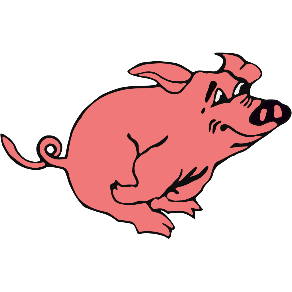 Outline Running Pig PNG, SVG Clip art for Web - Download Clip Art, PNG