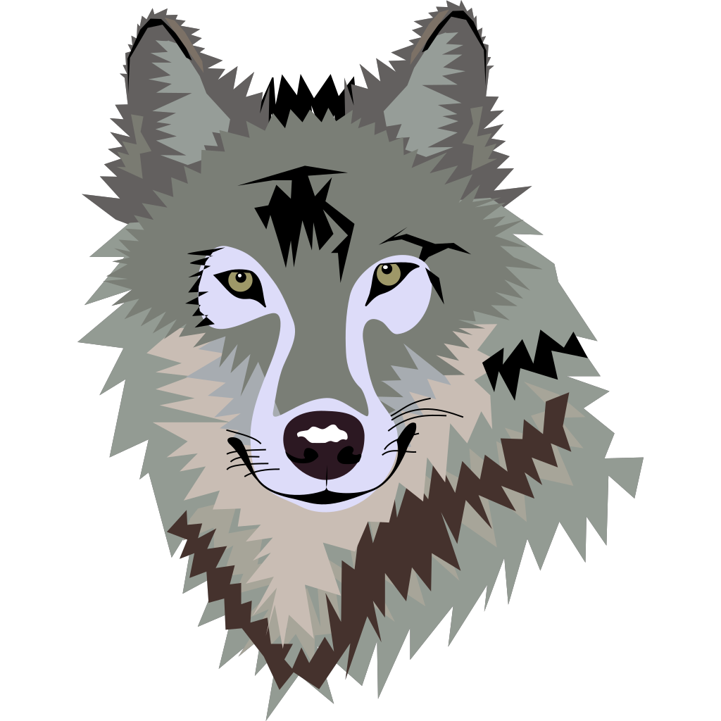 Svg wolf head vector collie rough graphics pdf clipart dxf eps cdr ai silhouette clip file cut zoom tribal