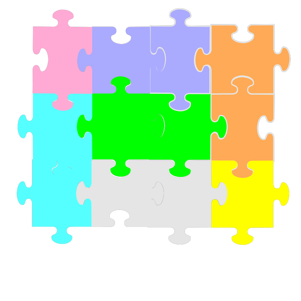 Jigsaw Puzzle 4 Pieces PNG, SVG Clip art for Web