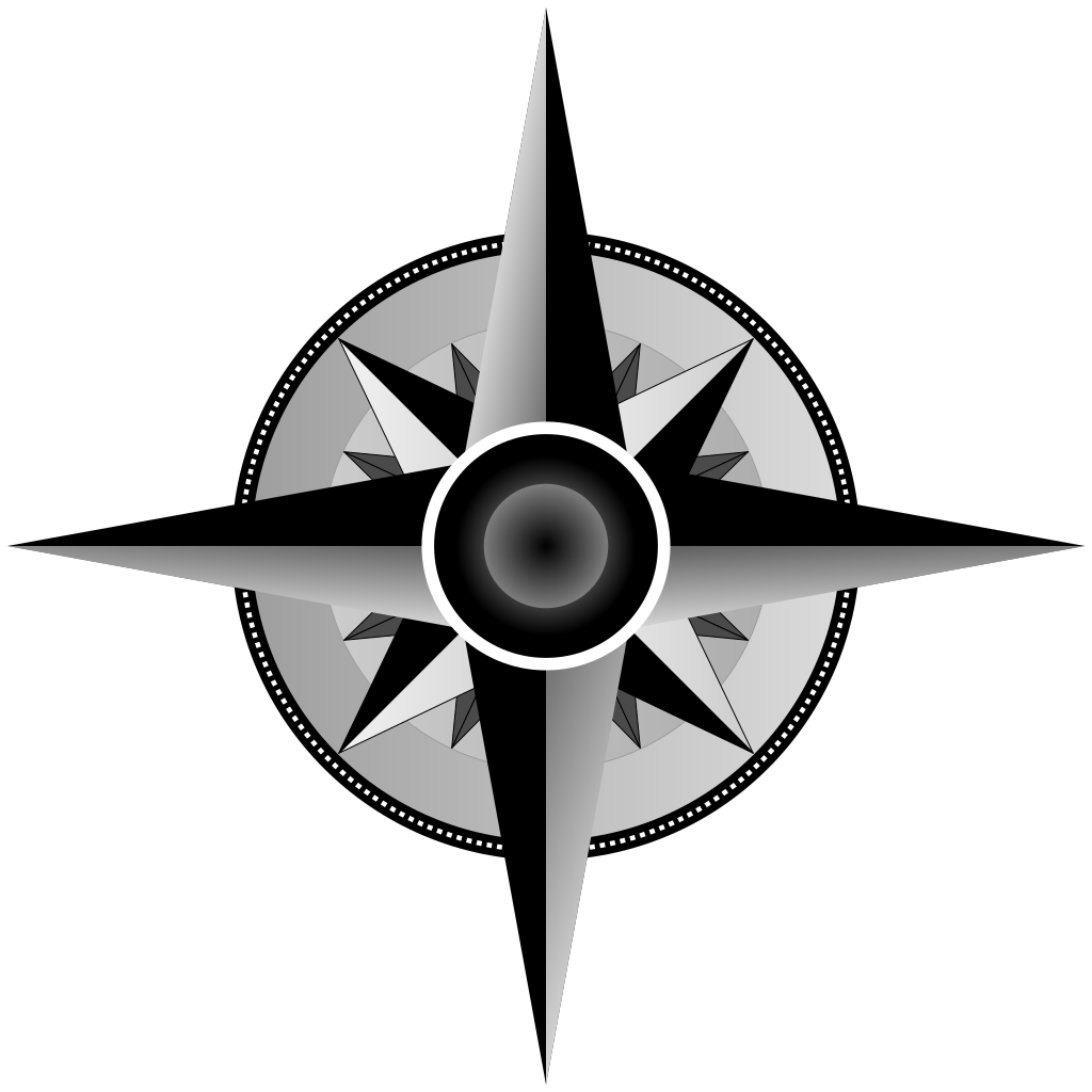 Black And White Compass PNG, SVG Clip art for  Download Clip Art