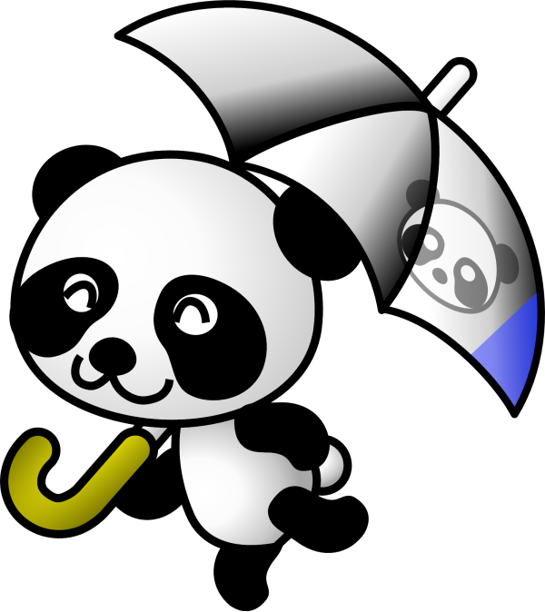 Umbrella panda PNG image