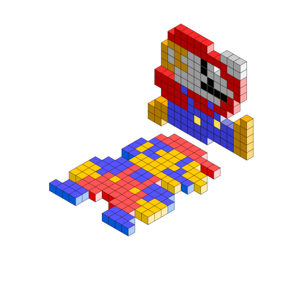 Mario Bros 3d Blocks PNG image