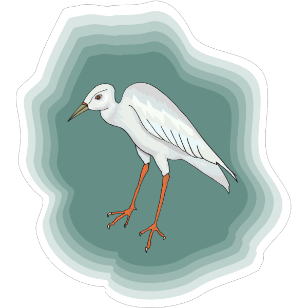 Heron With Green Background PNG image