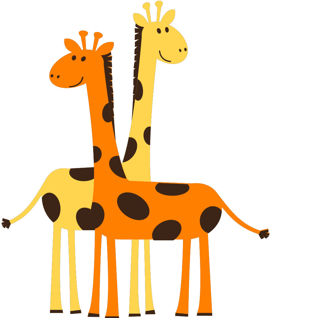 Two Giraffes With #2 PNG, SVG Clip art for Web - Download Clip Art, PNG