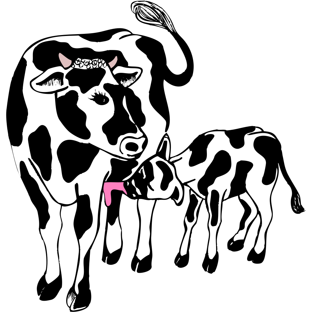 Cow and calf silhouette clipart collection - lopiceo