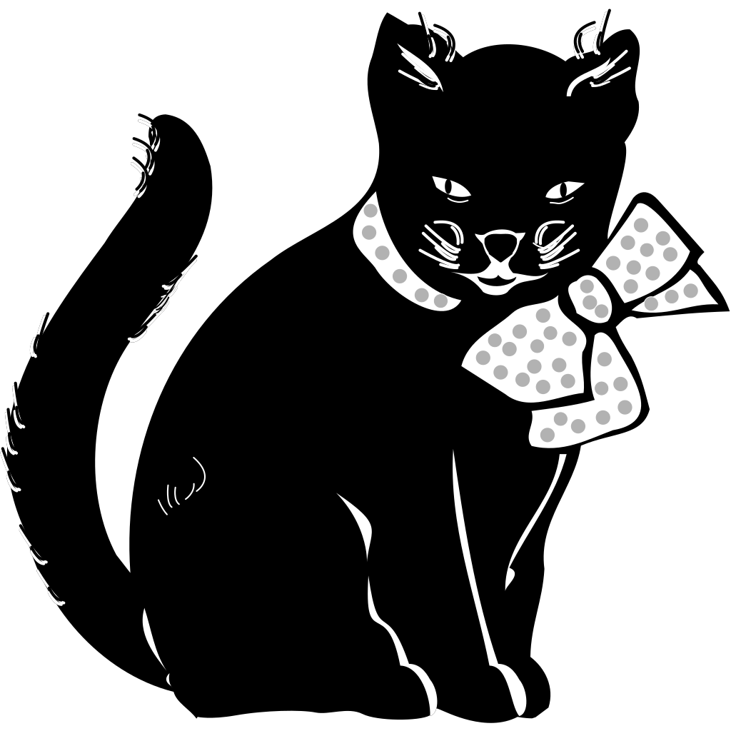 Black Cat With Bow PNG, SVG Clip art for Web - Download Clip Art, PNG