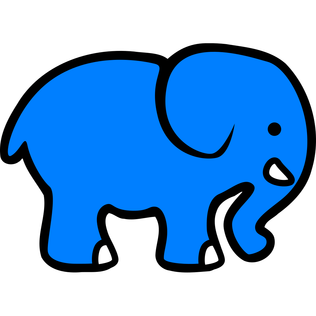 Blue Elephant SVG Clip arts
