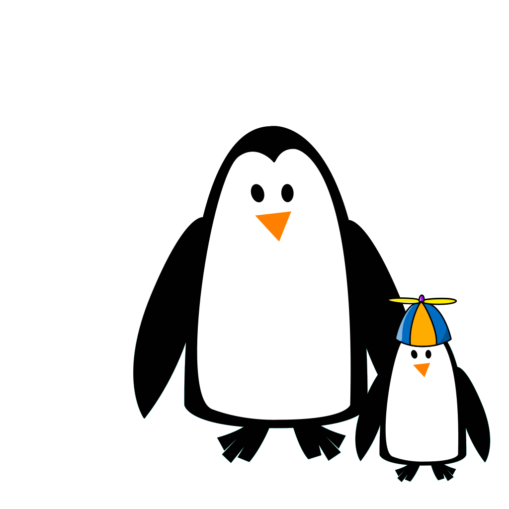 Penguin Mom And Son SVG Clip arts