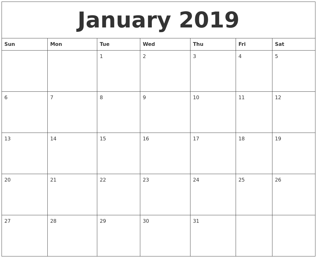 2019 Calendar PNG Transparent Image SVG Clip arts