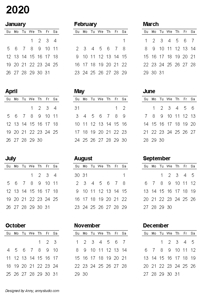 2020 Calendar PNG Clipart PNG, SVG Clip art for Web