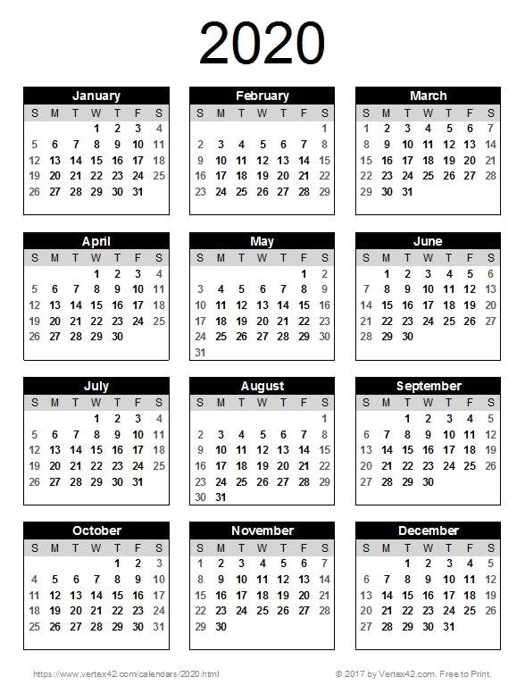 2020 Calendar PNG Pic PNG, SVG Clip art for Web Download Clip Art