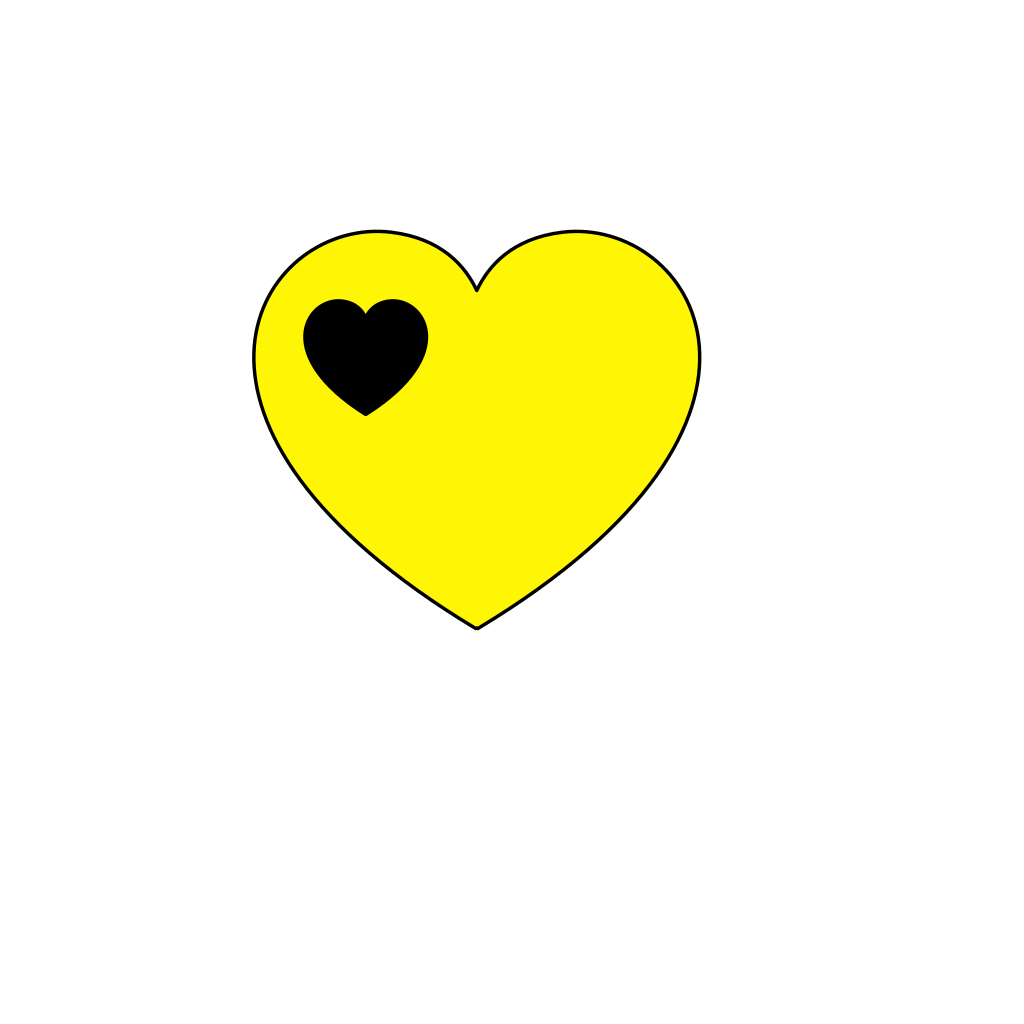 Black And Yellow Heart PNG, SVG Clip art for  Download Clip Art