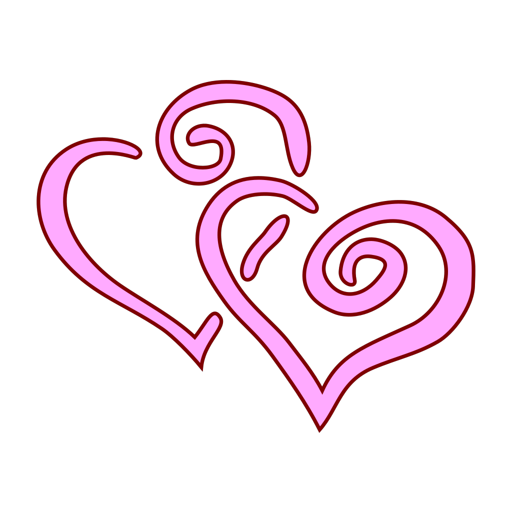 Two Hearts SVG vector. 
