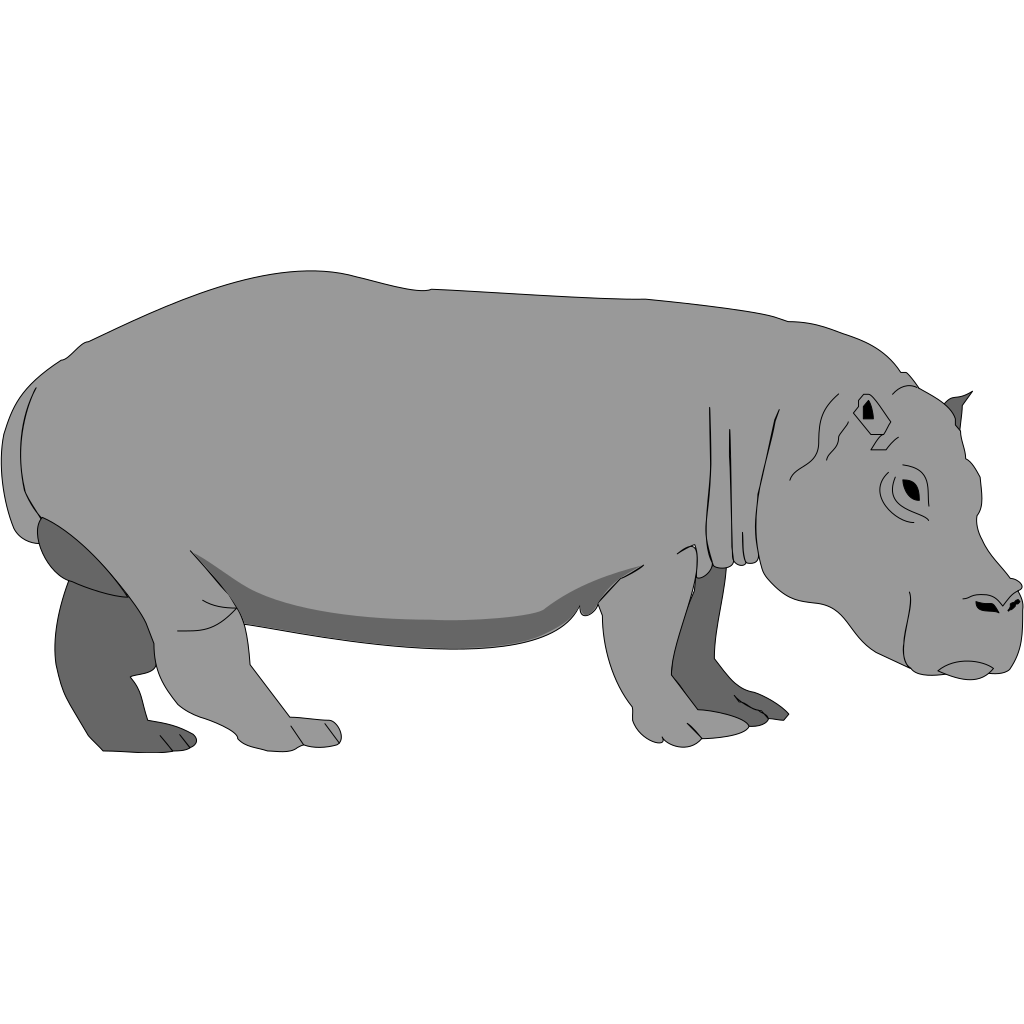 Download Gray Hippo SVG Clip arts download - Download Clip Art, PNG Icon Arts