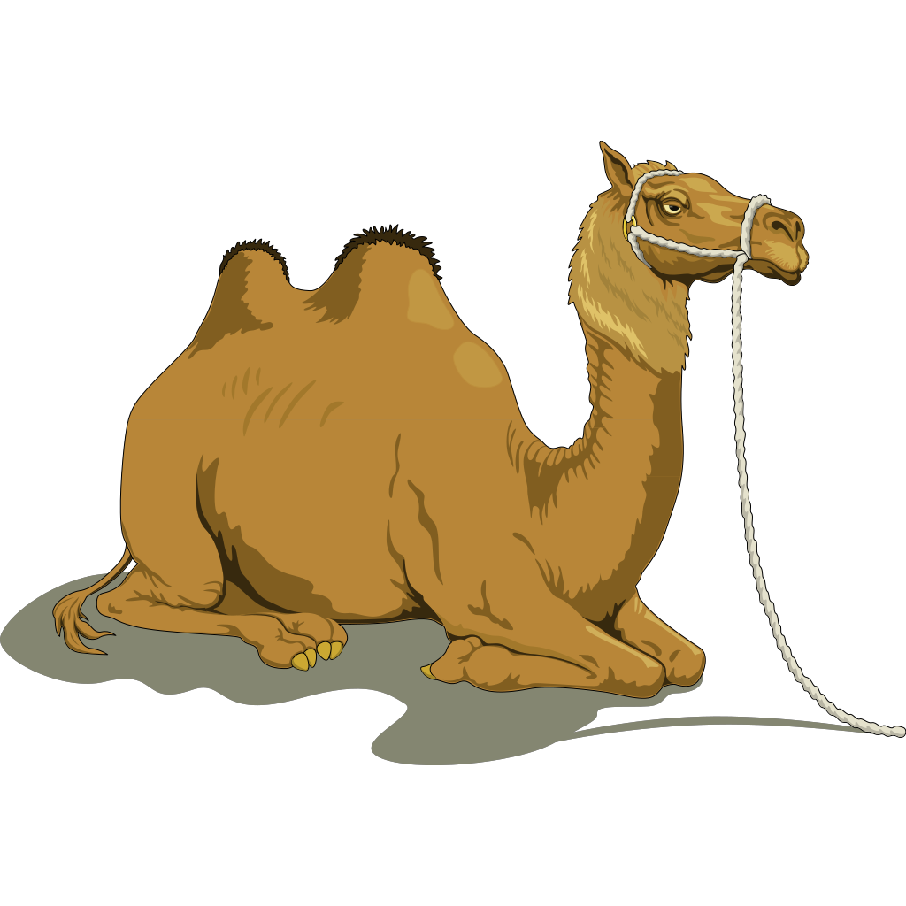 Resting Camel With Two Humps SVG Clip Arts. 