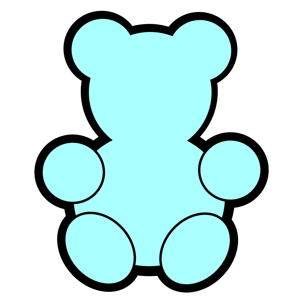 white and dark blue teddy bear