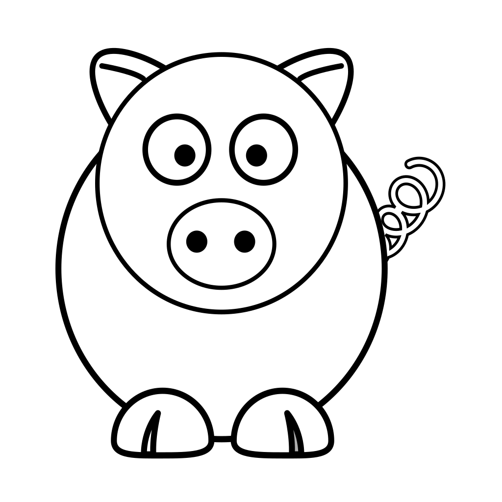 Cartoon Pig Black And White PNG, SVG Clip art for Web - Download Clip