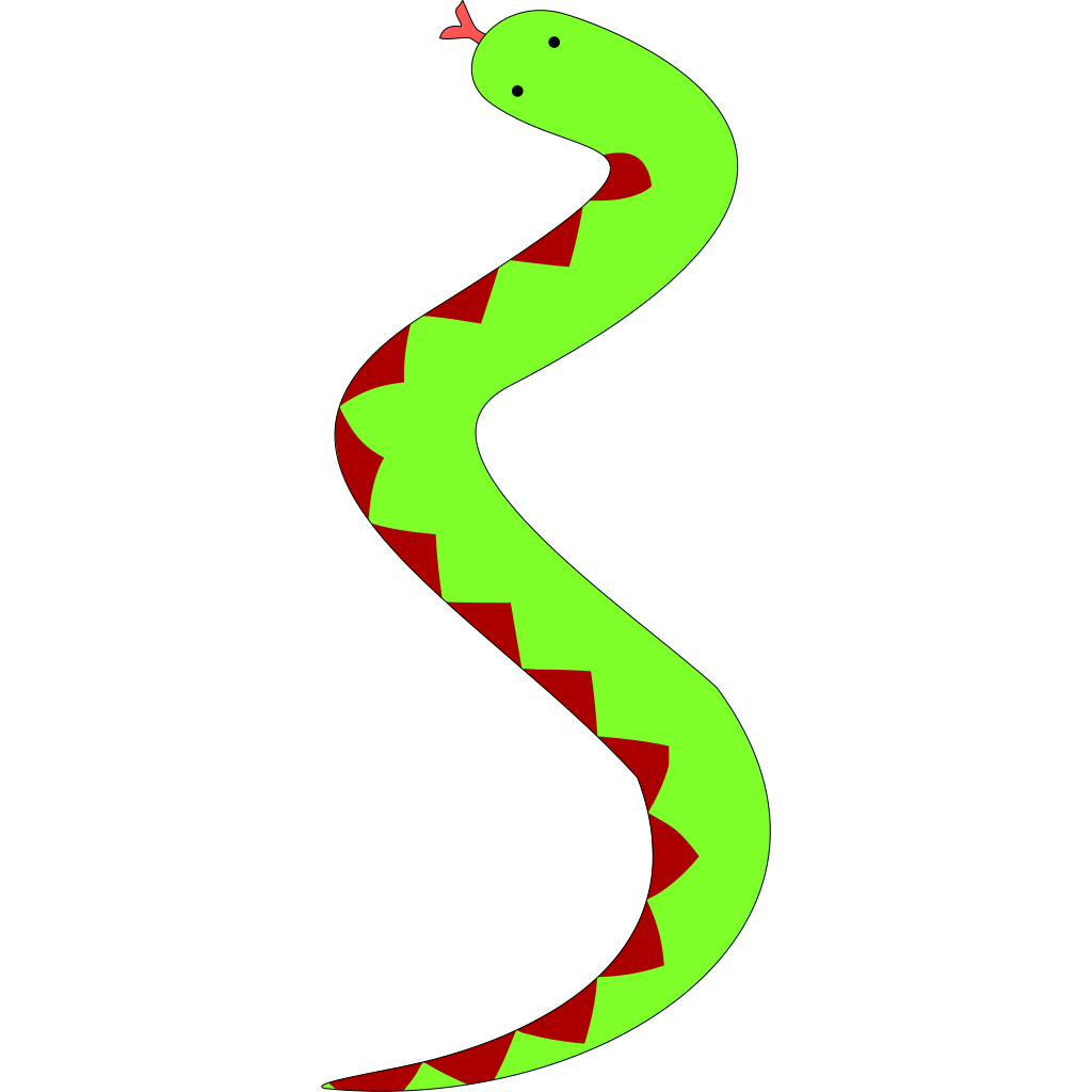 Змея. Змея мультяшная. Змейка для детей. Змея на прозрачном фоне.