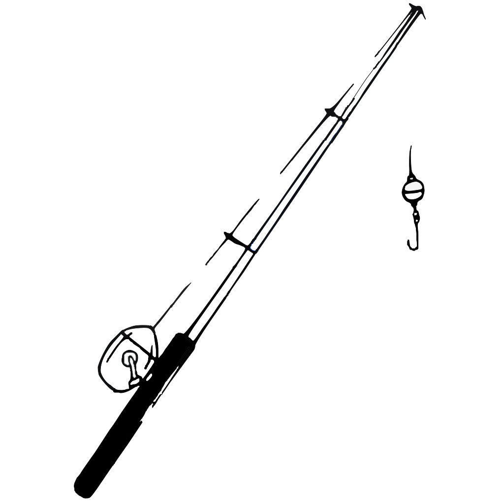 Download Fishing Pole B And W SVG Clip arts download - Download ...
