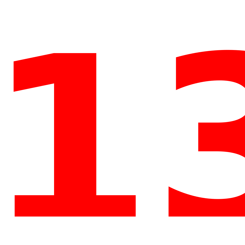 Blue Rounded Rectangle With Number 13 PNG SVG Clip Art For Web