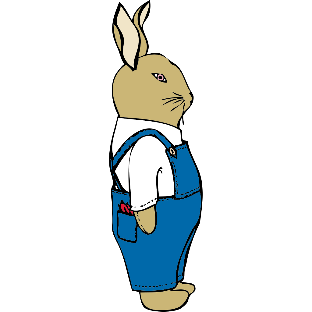 Download Bunny In Overalls Front View PNG, SVG Clip art for Web ...