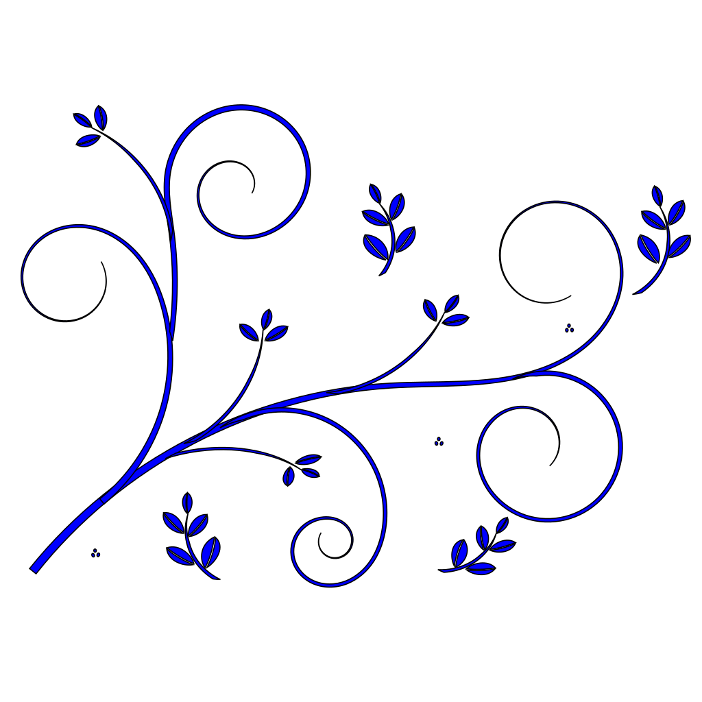 Floral Design Blue SVG vector. 