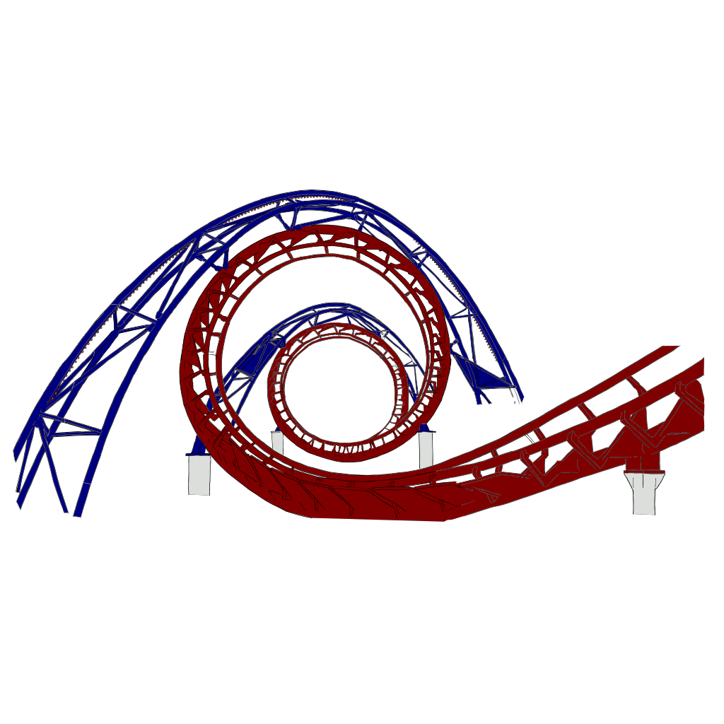 Download Roller Coaster Red And Blue PNG, SVG Clip art for Web ...