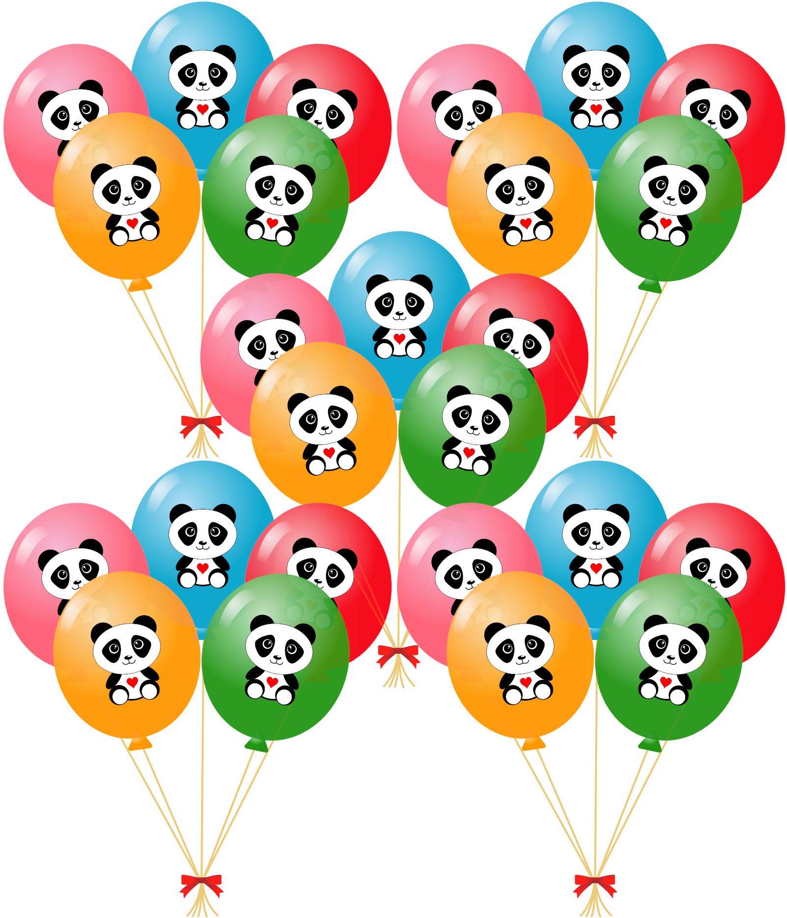 Balloons Sweet Panda SVG Clip arts
