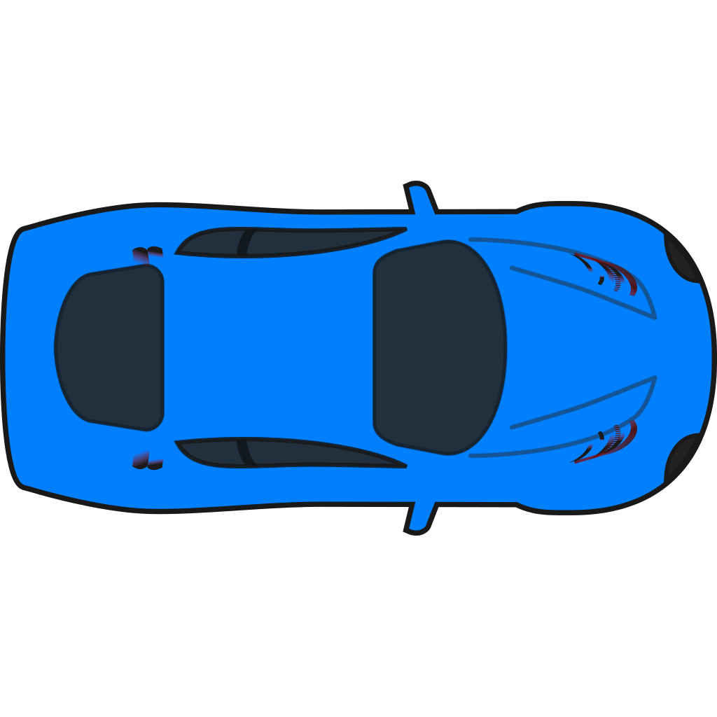 Light Blue Car - Top View PNG, SVG Clip art for Web - Download Clip Art