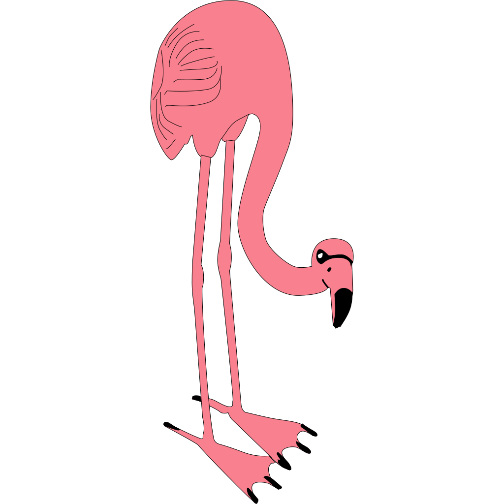 Flamino Bird Animal Eating SVG Clip arts