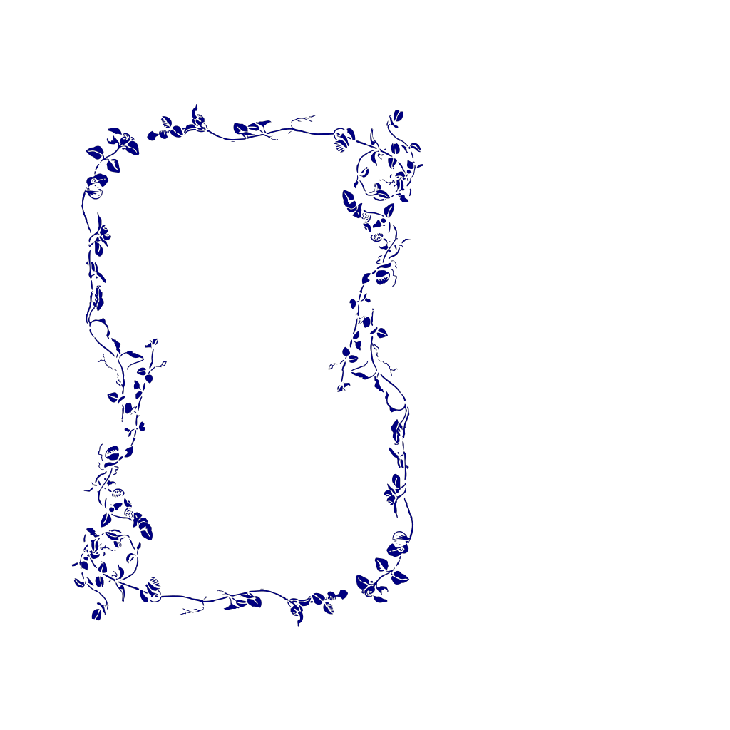 Download Navy Blue Floral Border PNG, SVG Clip art for Web ...