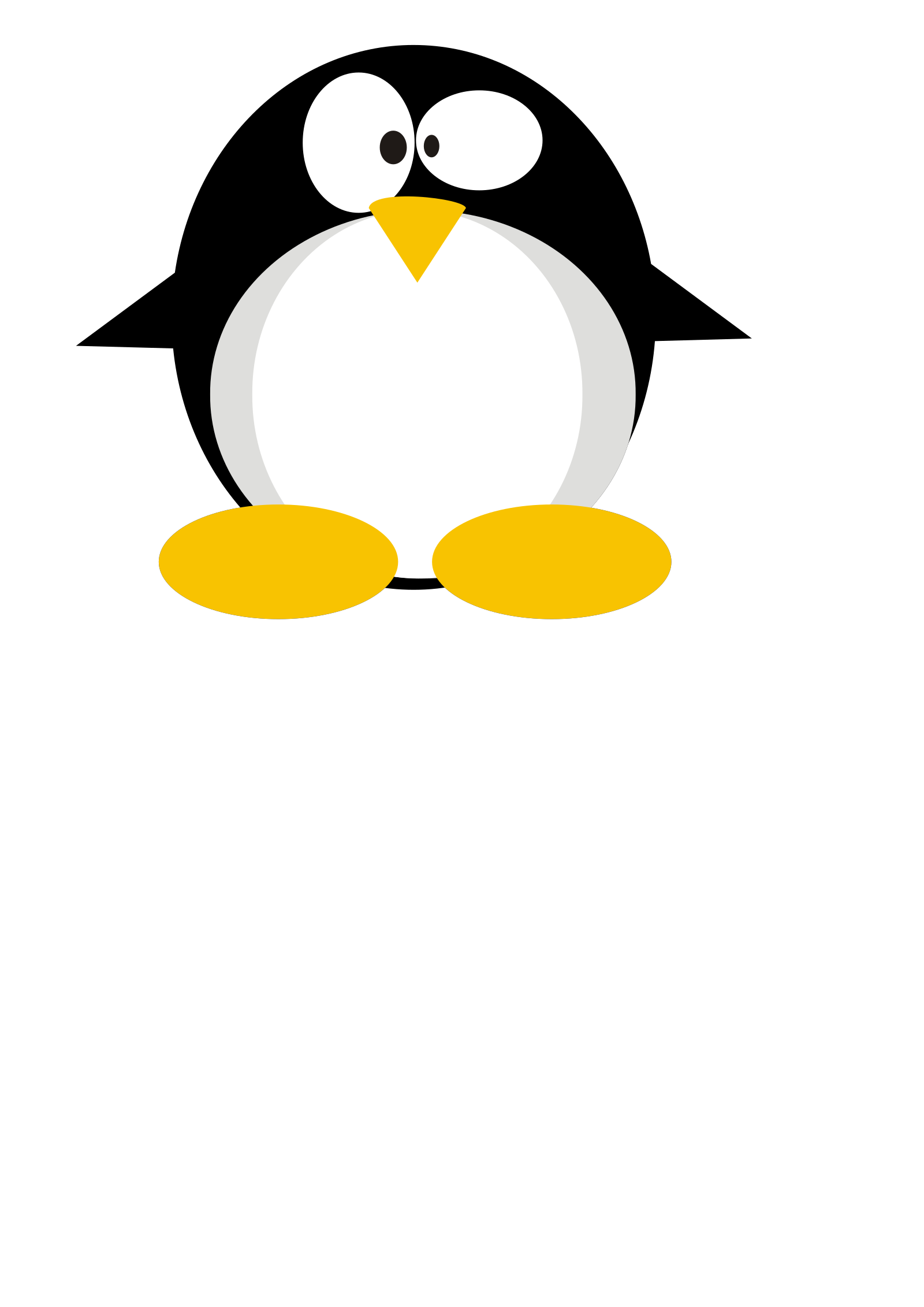 Пингвин linux на черном фоне