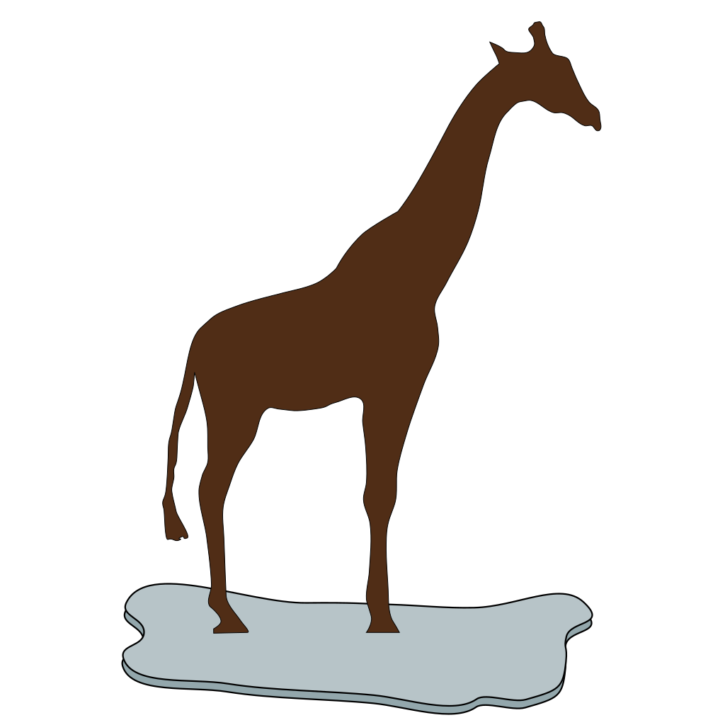 Download Brown Giraffe Silhouette On Ice PNG, SVG Clip art for Web ...