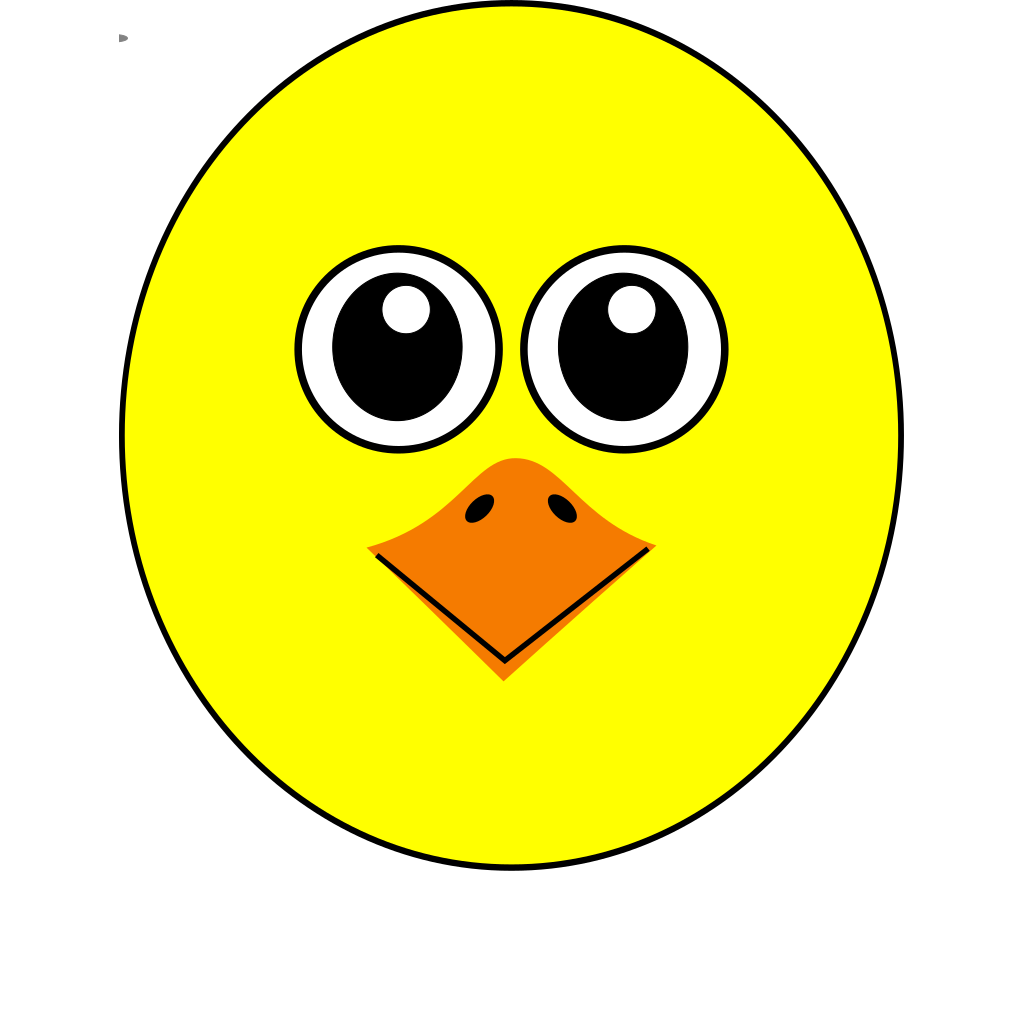 Funny Chick Face Cartoon SVG vector. 