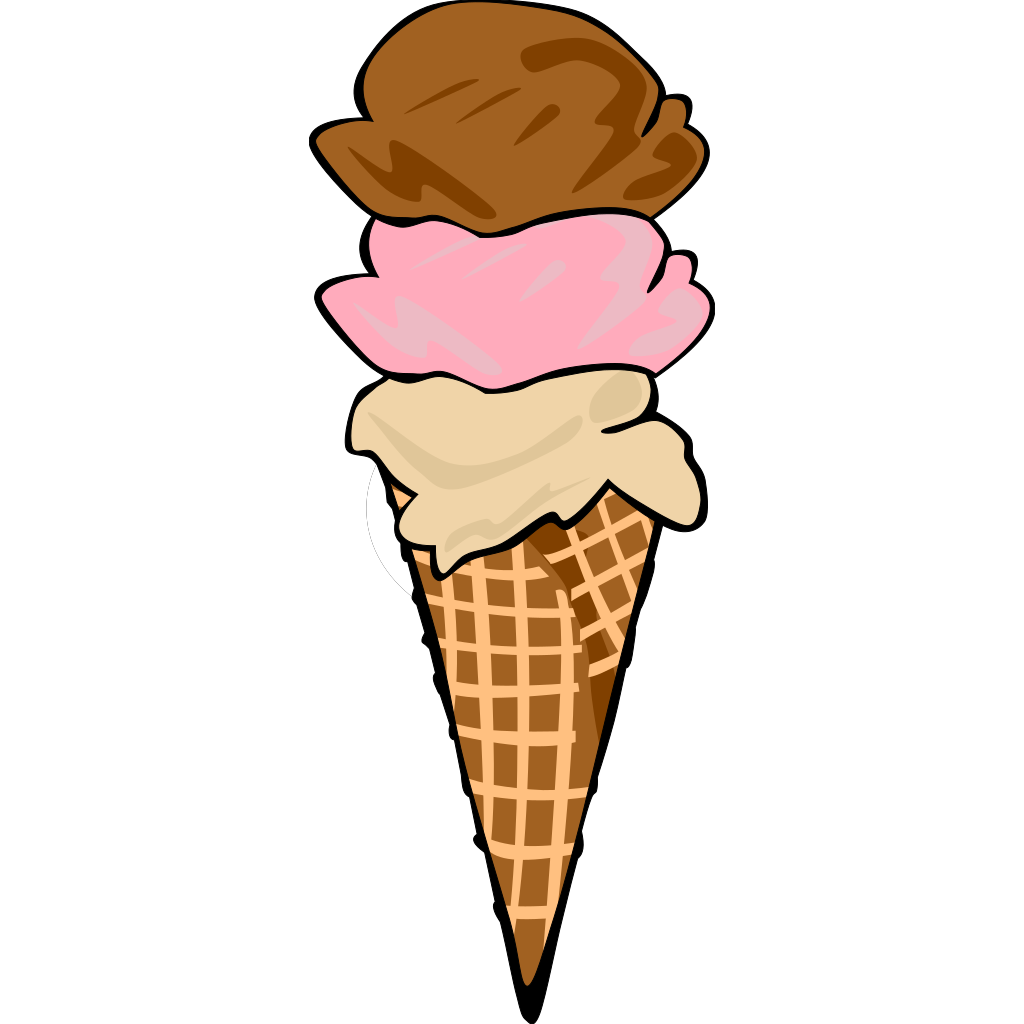 Ice Cream Cone (3 Scoop) PNG, SVG Clip art for  Download Clip Art