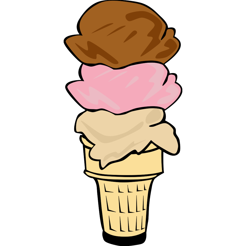 Ice Cream Cone (3 Scoop) PNG, SVG Clip art for  Download Clip Art