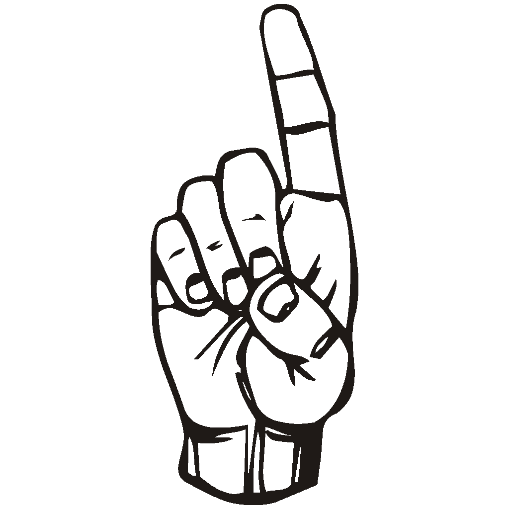 Sign Language D Finger Pointing PNG, SVG Clip art for  Download