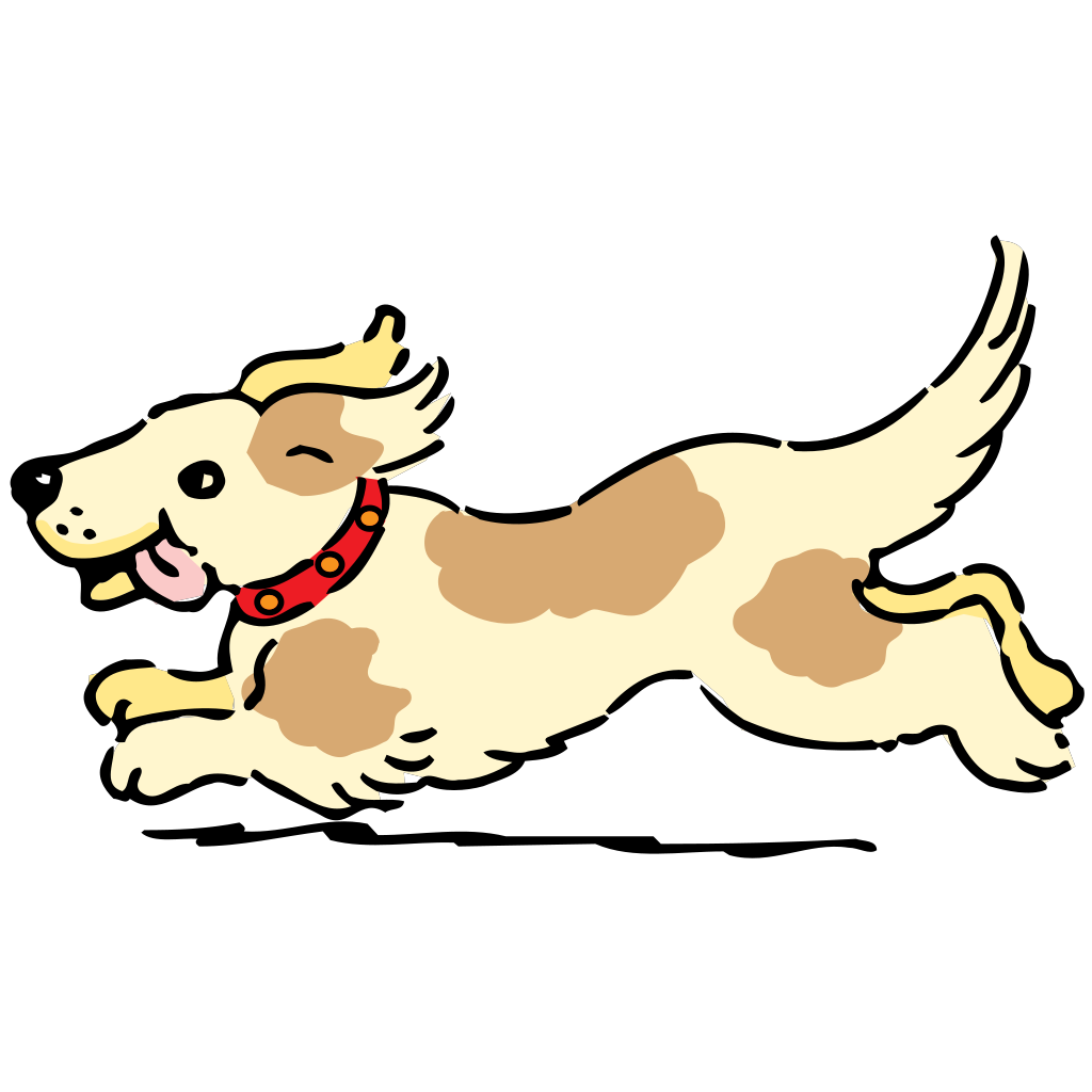 Happy Running Dog SVG Clip arts