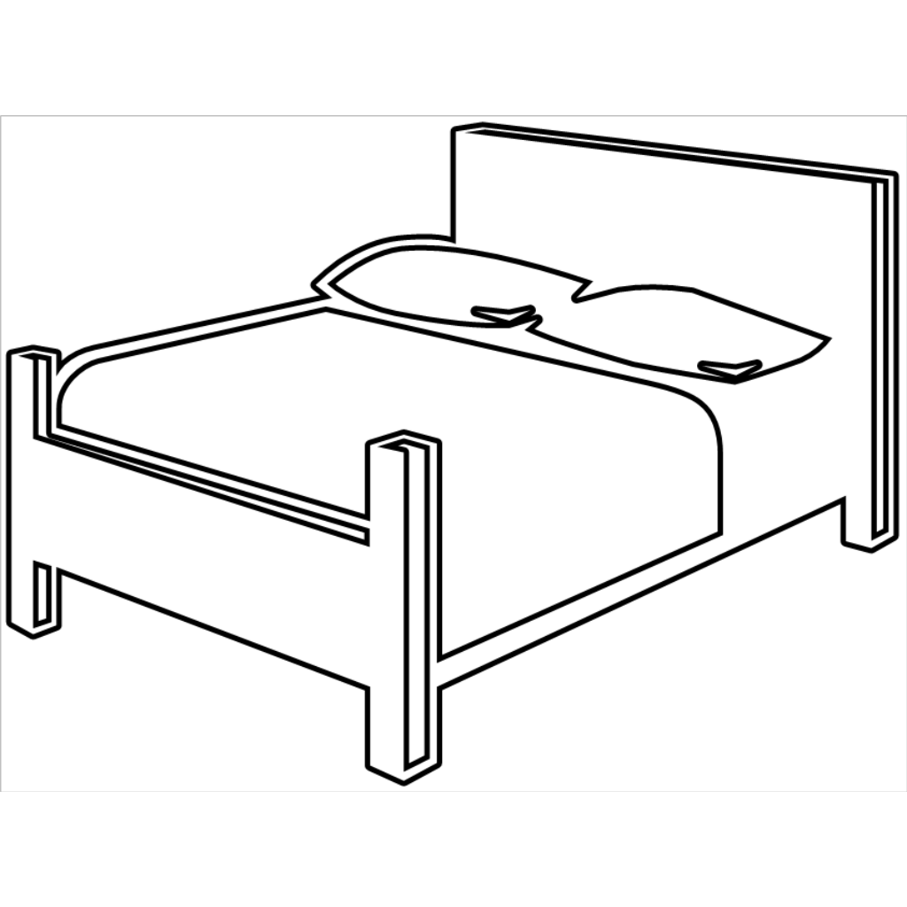 Bed Outline SVG Clip arts