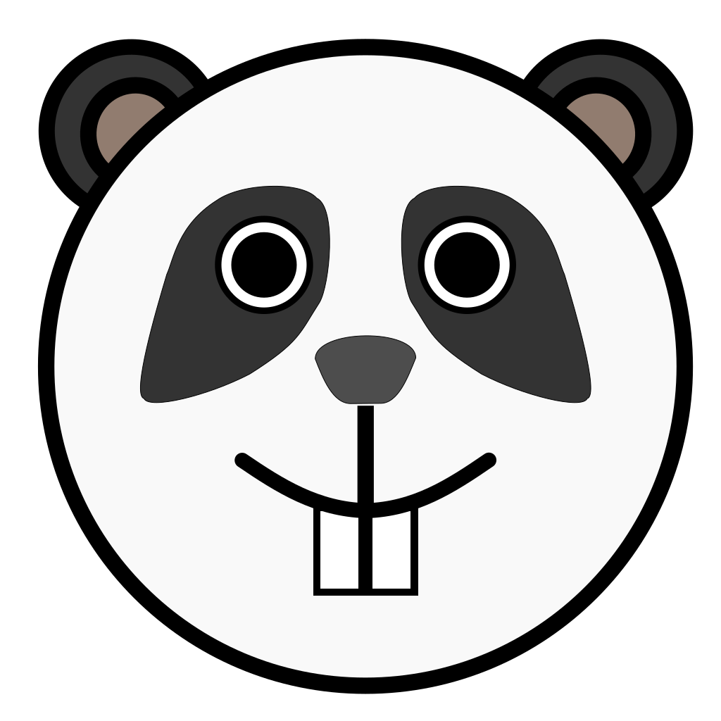 Panda Rounded Face SVG Clip arts