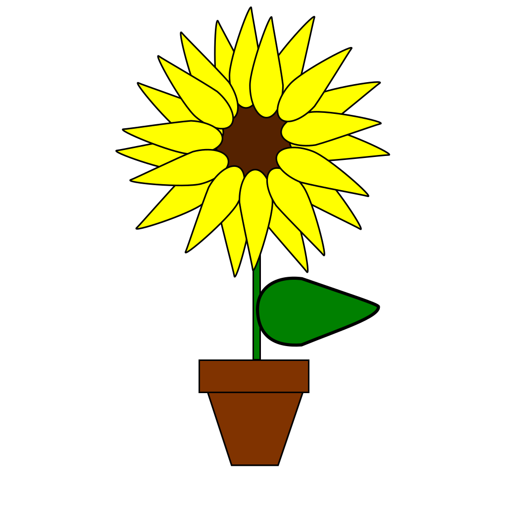 Sunflower In A Pot PNG, SVG Clip art for  Download Clip Art, PNG
