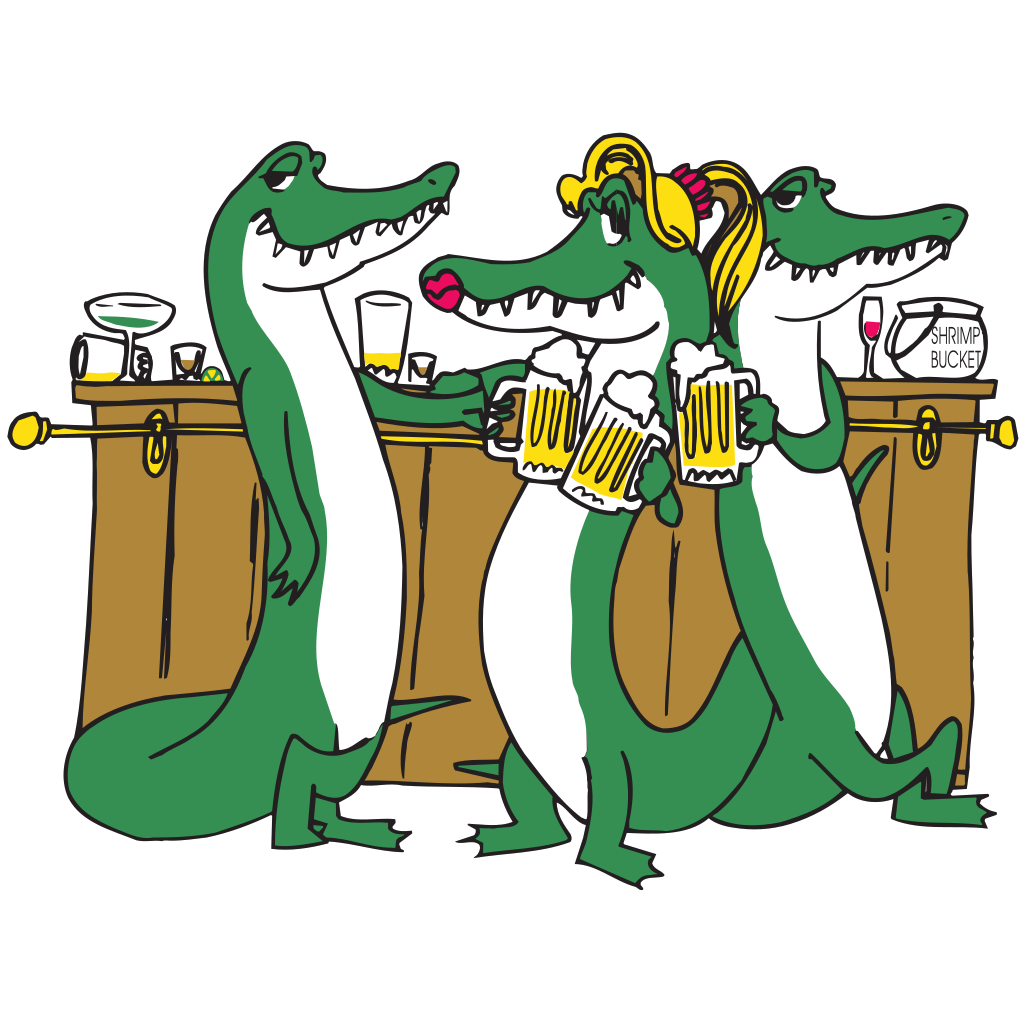 Alligators Drinking.