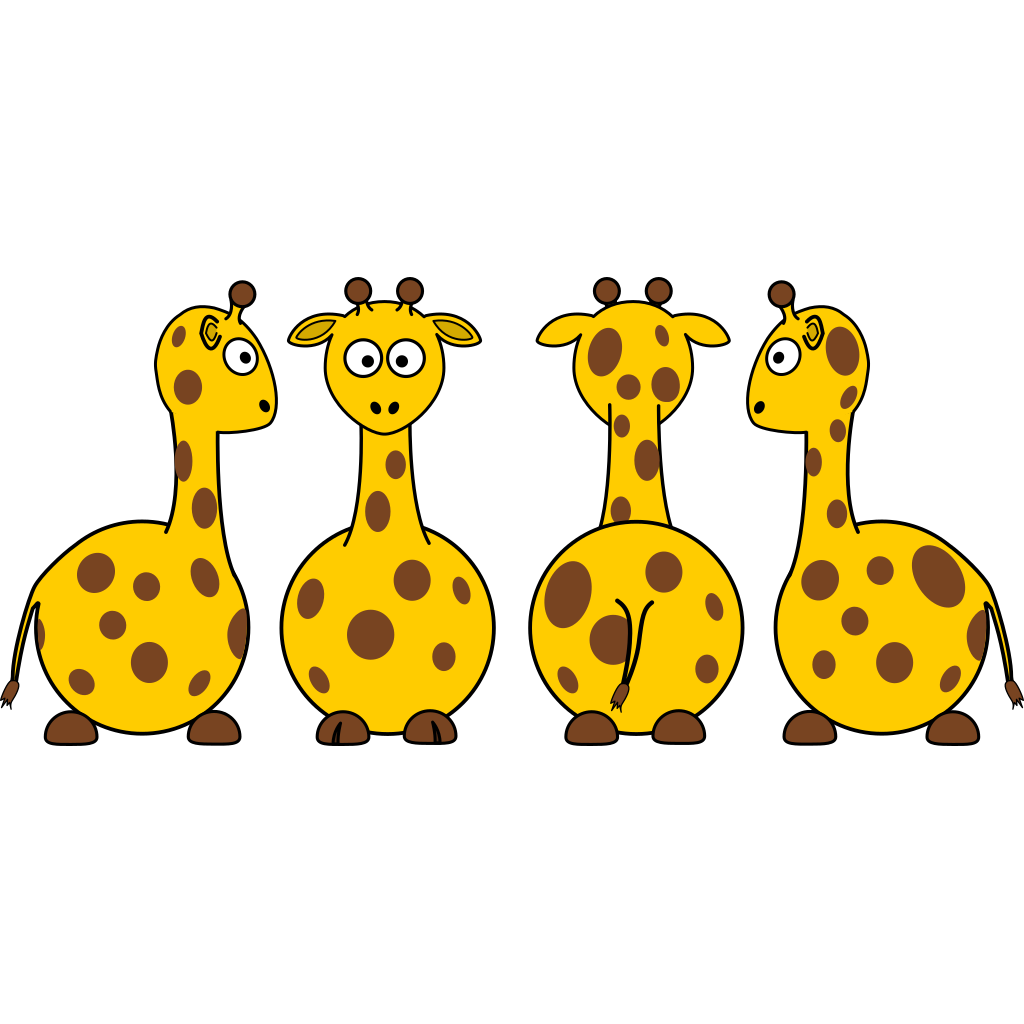 Download Cartoon Giraffe From All Sides PNG, SVG Clip art for Web ...