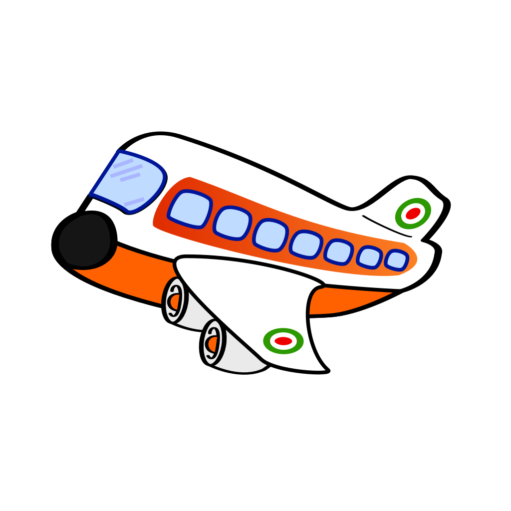 Orange Jumbo Jet PNG Clip arts.