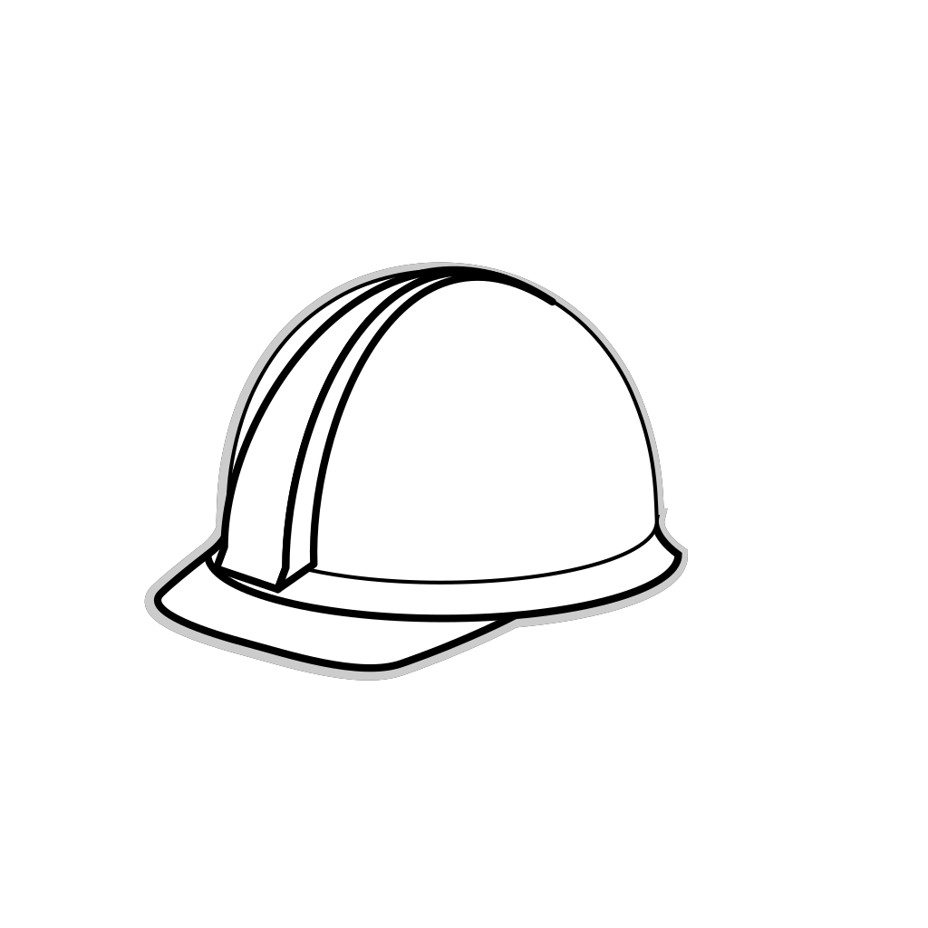 List 99+ Images hard hat clip art black and white Excellent