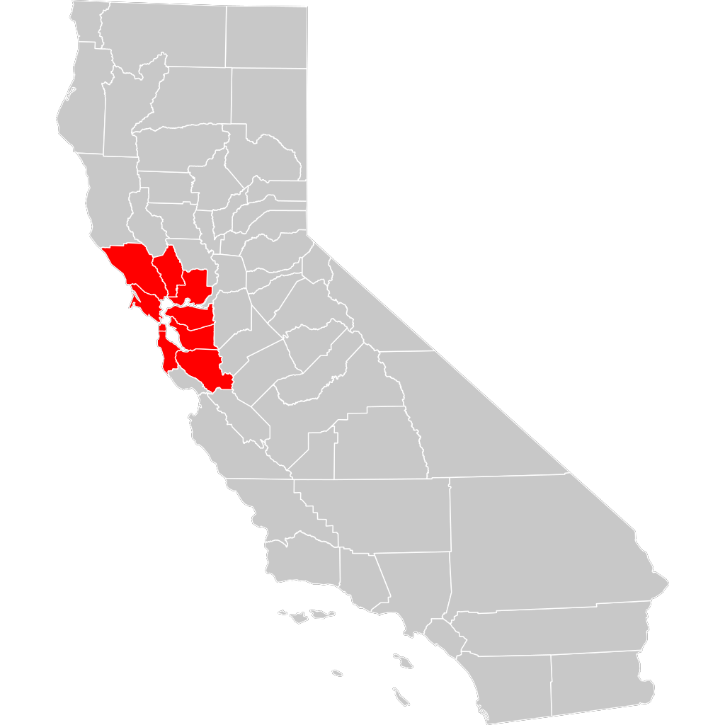 California Bay Area County Map PNG, SVG Clip art for Web - Download