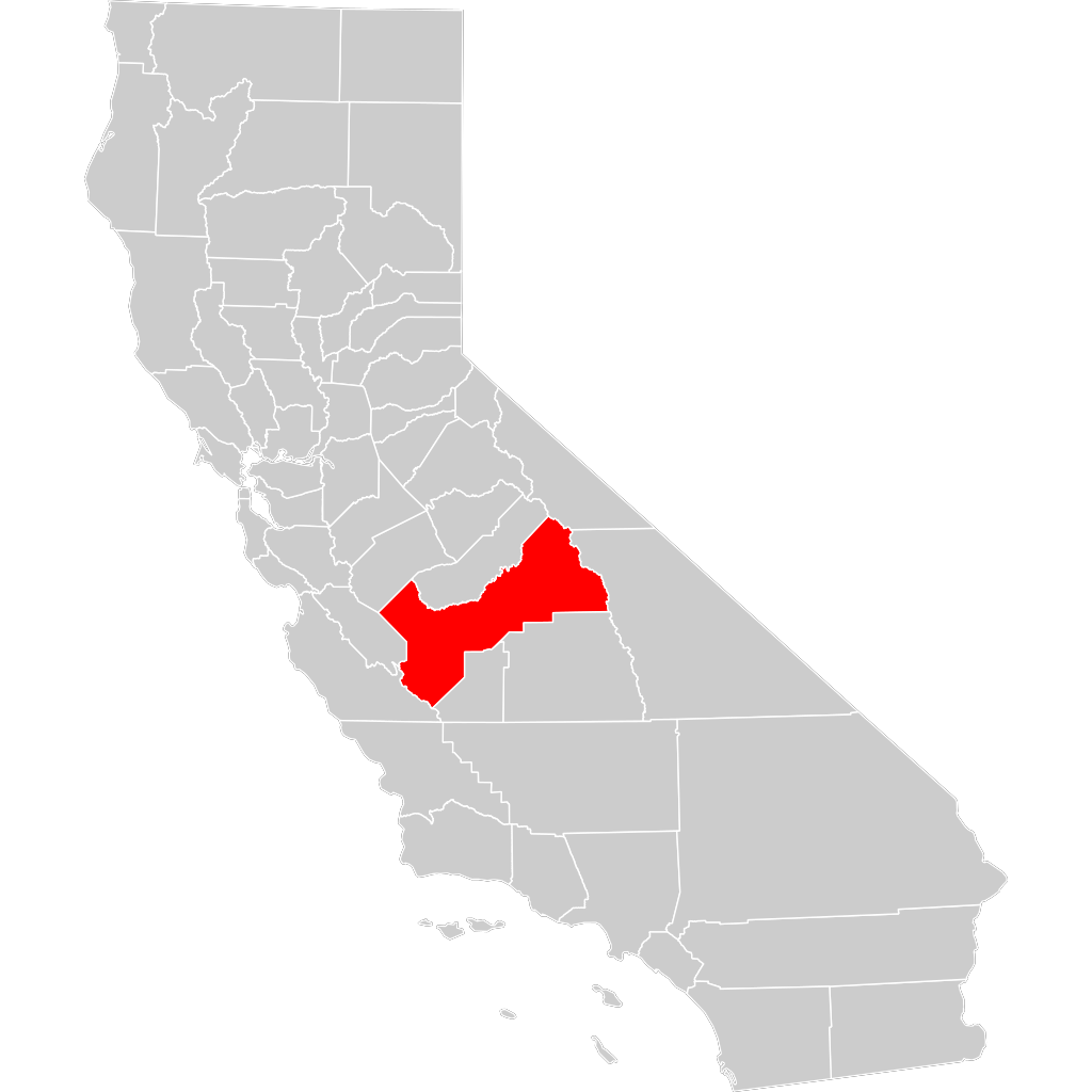 California County Map Fresno County Highlighted PNG, SVG Clip art for