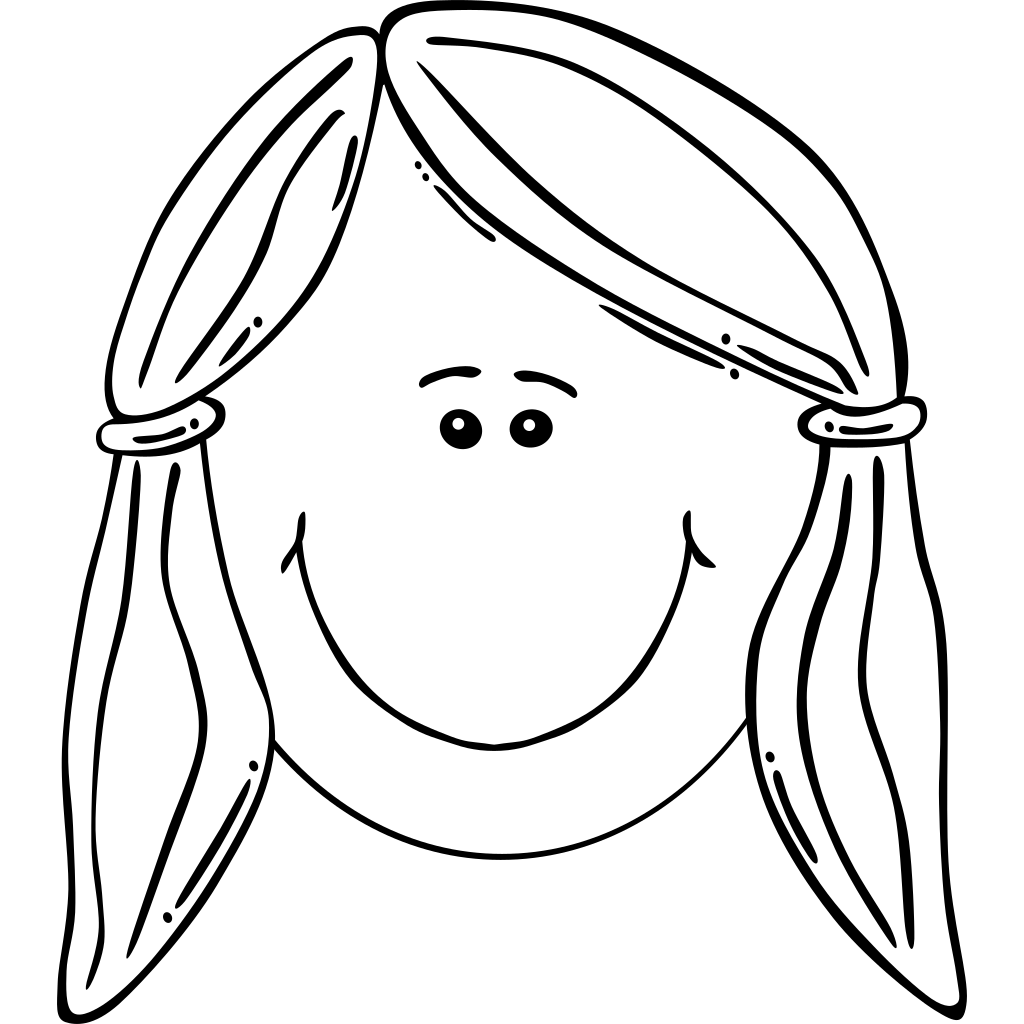 Smiling Girl Face Balck White PNG SVG Clip Art For Download Smiling Girl Face Balck White PNG SVG Clip Art For Download