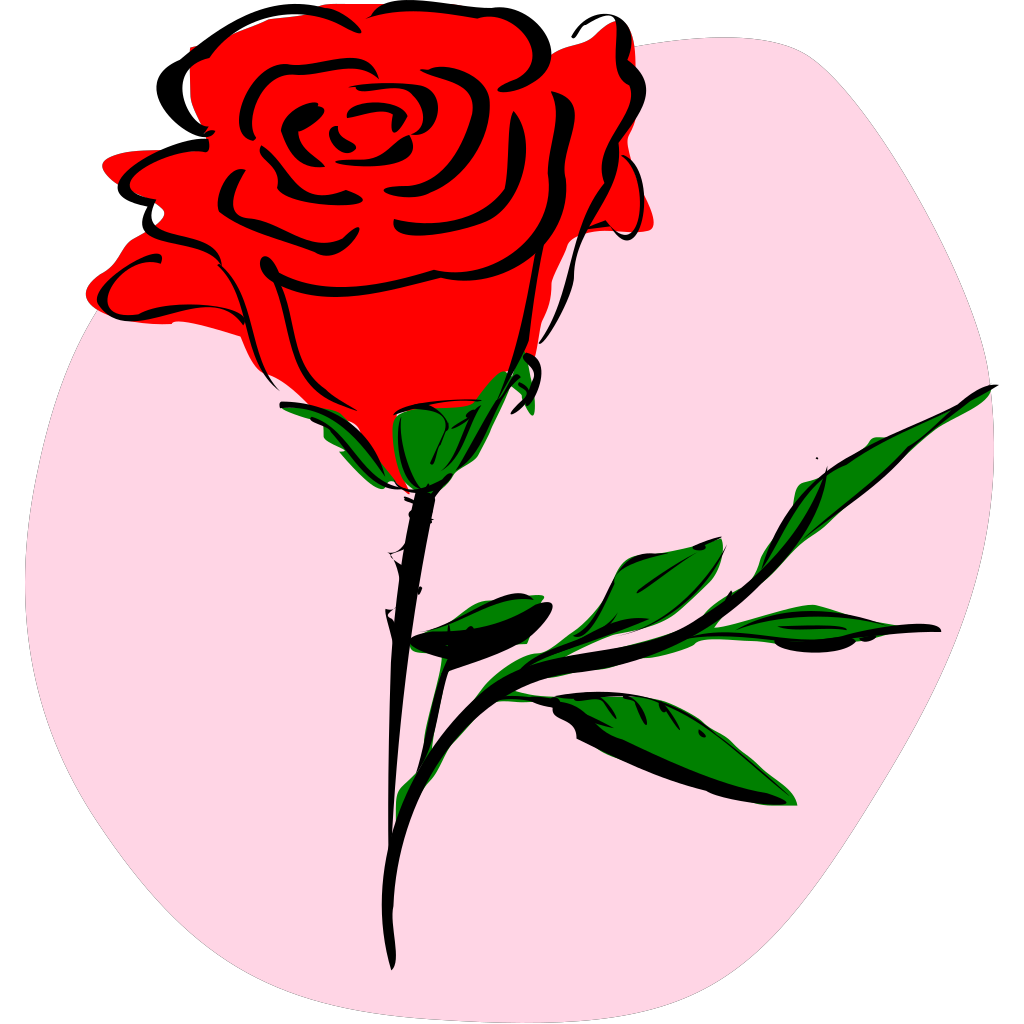 Colored Rose Drawing SVG Clip arts